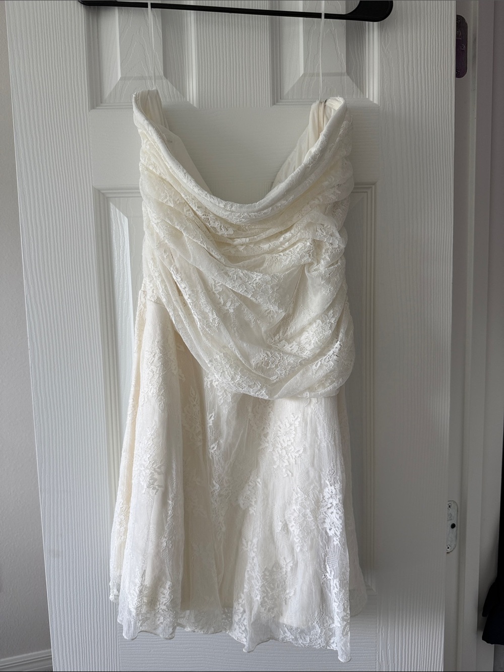 Abercrombie & Fitch Ivory Lace Cowl Neck Cocktail Dress